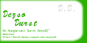 dezso durst business card